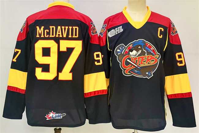 Men%27s Edmonton Oilers #97 Connor McDavid Black 2024-25 With C Patch Heritage Classic Primegreen Stitched Jersey->edmonton oilers->NHL Jersey